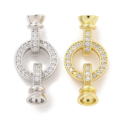 Латунное микропейв, прозрачный кубический цирконий, складные застежки, долговечный, без свинца и без кадмия