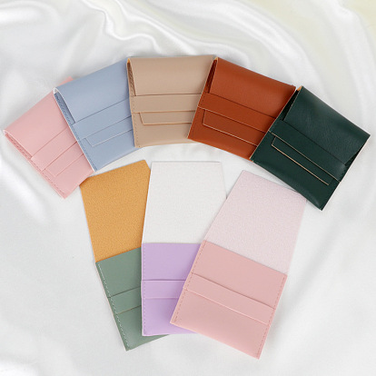 Square PU Leather Jewelry Flip Pouches, for Earrings, Bracelets, Necklaces Packaging