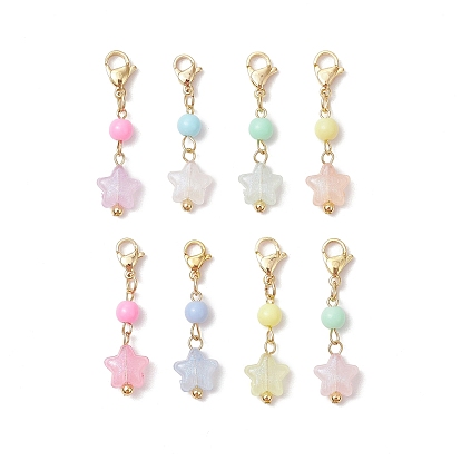 Подвесные украшения в виде акриловых звезд, подвески с застежкой-клешней в виде лобстера для украшений сумок