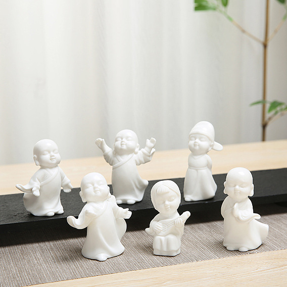 Керамика статуя буддийского монаха, украшение для домашнего офиса по фэн-шуй