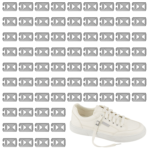 100шт. пряжка для шнурков из нержавеющей стали без завязывания, для детей и взрослых спорт бег ленивая пряжка шнурка