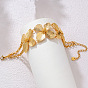 304 Stainless Steel Triple Flower Link Bracelets for Women