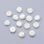 Natural Sea Shell Beads, Half-Hole Beads, Flower