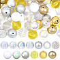 120 pcs 12 colores cuentas acrílicas opacas, con 5 piezas de cuentas de diamantes de imitación pavé de arcilla polimérica