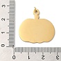 Halloween 304 Stainless Steel Pendants, with Enamel and Jump Ring, Real 14K Gold Plated, Pumpkin Charm