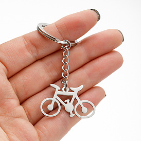Mini Fun Bicycle Pendant Graduation Gift Stainless Steel Keychain Accessories