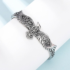 Браслеты-манжеты из хирургической нержавеющей стали викинг, ворон