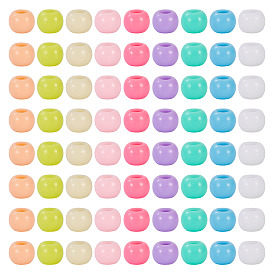 200шт непрозрачные акриловые европейские бусины, бусины с большим отверстием, рондель