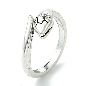 Snake Alloy Open Cuff Rings, Lead Free & Cadmium Free