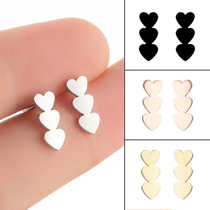 Geometric Heart-shaped Retro Stainless Steel Earrings for Women