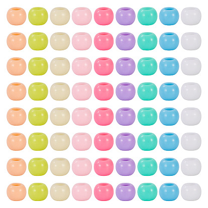 200шт непрозрачные акриловые европейские бусины, бусины с большим отверстием, рондель