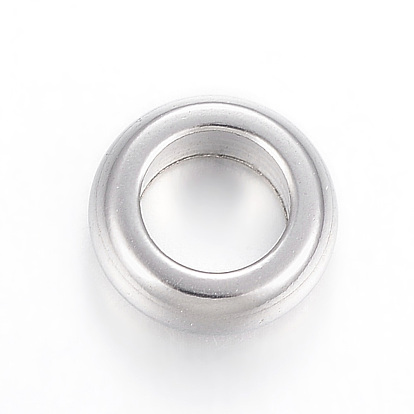 304 Stainless Steel Spacer Beads, Flat Round