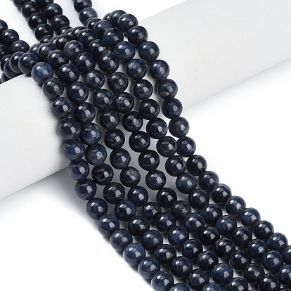 Натуральные сапфировые бисерные пряди, круглые