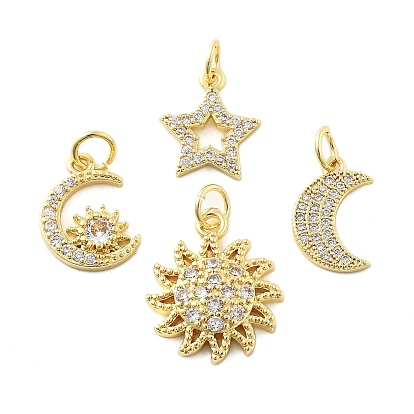 Латунные микро проложить кубического циркония подвески, без свинца и без кадмия, долговечный, стойки покрытие, реальный 18 k позолоченный, с целью перехода в кольце