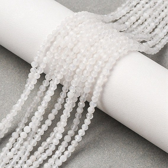 Бусины из натурального радужного лунного камня, круглые, граненые