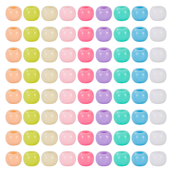 200шт непрозрачные акриловые европейские бусины, бусины с большим отверстием, рондель