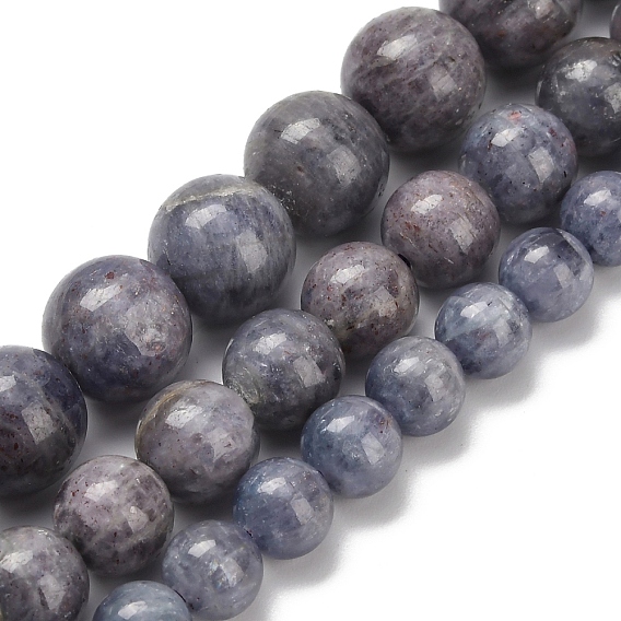 Природные иолит нитей бисера, круглые