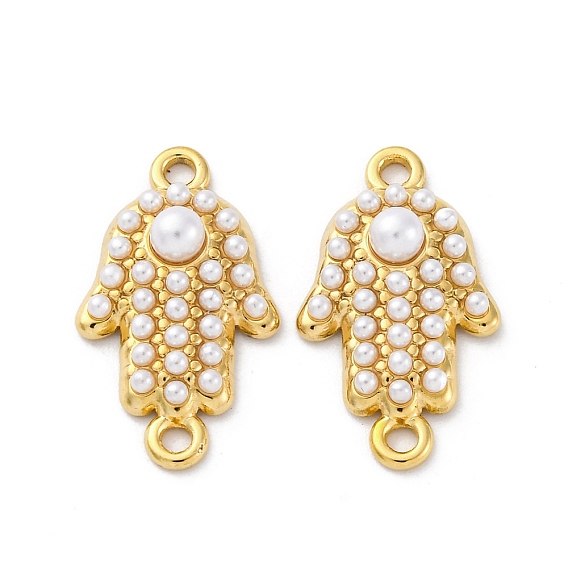 304 подвески-браслеты из нержавеющей стали в форме руки хамса, с белым абс пластиком имитация жемчуга, ионное покрытие (ip)