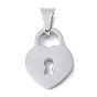 304 прелести нержавеющей стали, подвеска в виде замка в виде сердца, анти-тускнение