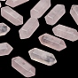 Natural Rose Quartz Beads, Faceted, Hexagonal Double Terminated Point Bullet Beads