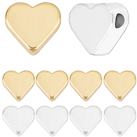 60 шт. 2 цвета латунных бусин, сердце