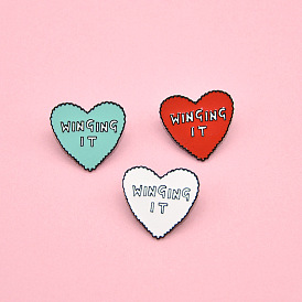 Fun and Versatile Heart-Shaped Winged Badge for Bags - 3 Colors Available!