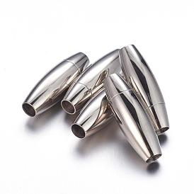 Lisses 304 fermoirs magnétiques en acier inoxydable avec extrémités à coller, fermoirs en cuir, ovale