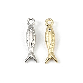 Подвески из сплава и страза, рыбы прелести, долговечный, стойки покрытие