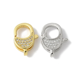 Латунные микро проложить кубического циркония когтя омара застежками, стойки покрытие, долговечный, без свинца и без кадмия, овальные