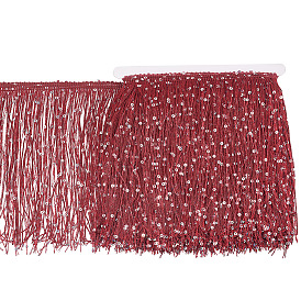 5m отделка из блестящего полиэстерового кружева с кисточками, отделка бахромы пайетками, для аксессуаров для одежды