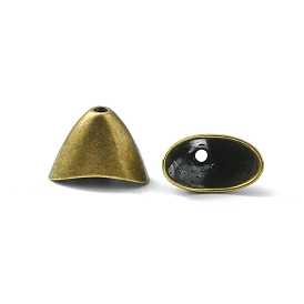 Triangle en alliage de style tibétain cônes de perles apétales, pendentif pompon, sans cadmium et sans plomb, 14x20x12mm, Trou: 2mm