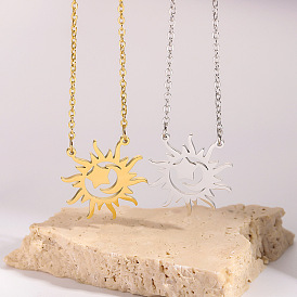 304 Подвески-колье из нержавеющей стали в виде солнца, луны и звезды для женщин