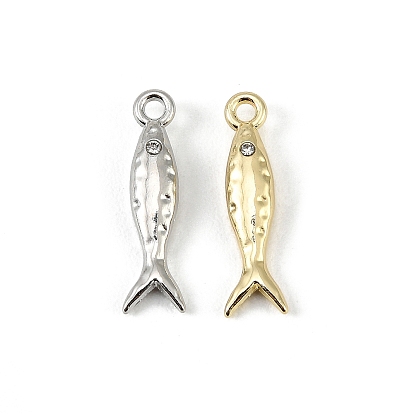 Подвески из сплава и страза, рыбы прелести, долговечный, стойки покрытие