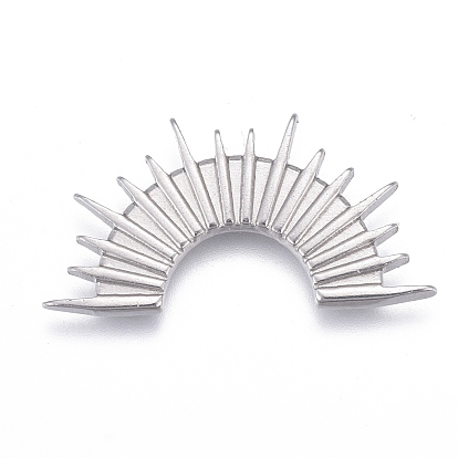 304 Stainless Steel Cabochons, Half Rings Shape