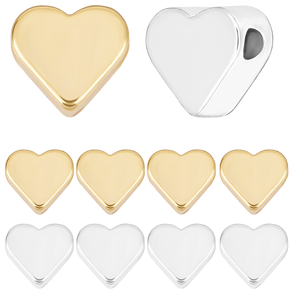 60 шт. 2 цвета латунных бусин, сердце