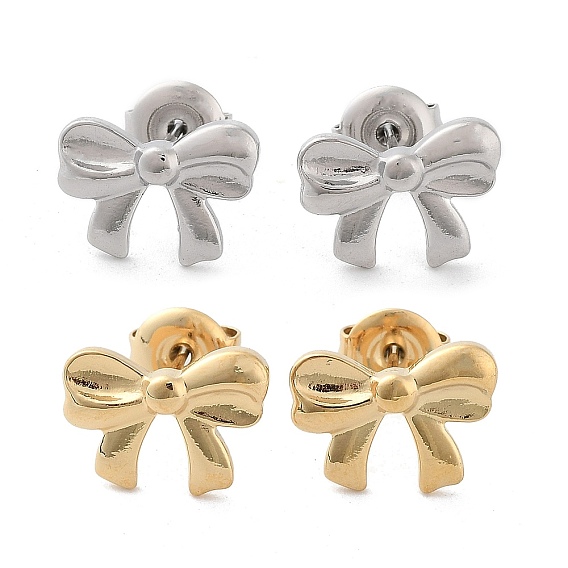 304 из нержавеющей стали серьги, бантом