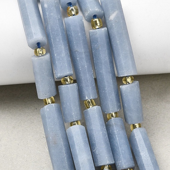 Натуральные ангельские бусины, колонка, с бисером