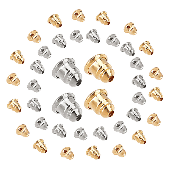 40Pcs 2 Colors Brass Ear Nuts, Earring Backs