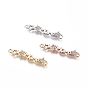 Brass Micro Pave Clear Cubic Zirconia Links Connectors, Word MAMA and Star, for Mother's Day