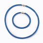 Messing Schmuck-Sets, Netzkettenhalsketten und Armbänder, mit Messing-Magnet schließen