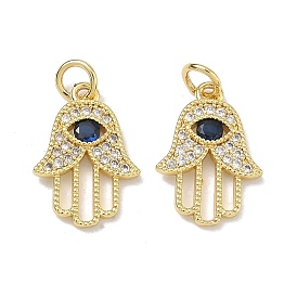 Латунные микро проложить кубического циркония подвески, стойки покрытие, долговечный, без свинца и без кадмия, hamsa hand charms