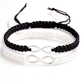 Minimalist Alloy Infinity Braided Adjustable Friendship Couple Bracelet