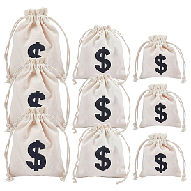 Chgcraft 3 couleurs 9 sacs à cordon en coton et lin, pour le stockage à la maison de mariage de fête, modèle USD