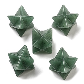 Natural Green Aventurine Beads, No Hole/Undrilled, Merkaba Star