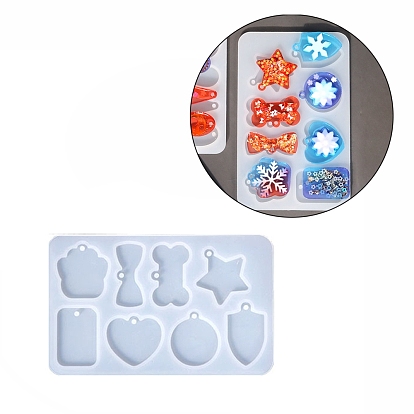 Pendant Food Grade Silicone Molds, Resin Casting Molds, For UV Resin, Epoxy Resin Craft Making, Mixed Shapes