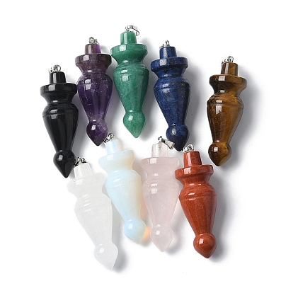 Драгоценный камень подвески, конус прелести, с латунной фурнитурой , платина