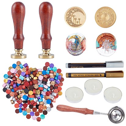 DIY альбом, латунная сургучная печать заготовка штемпельной головки и наборы деревянной рукоятки, ложка для плавления сургучной печати, свеча, металлические маркеры, краски, ручки и частицы сургуча