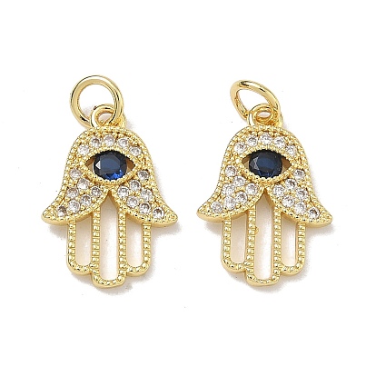 Латунные микро проложить кубического циркония подвески, стойки покрытие, долговечный, без свинца и без кадмия, hamsa hand charms