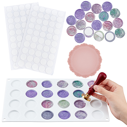 1Pcs Food Grade Silicone Molds, Baking Molds, for DIY Chocolate, 2 Sheets PE Thin Film Sticker, with Double Self-Adhesive, and 1Pc Flower Silicone Pads
