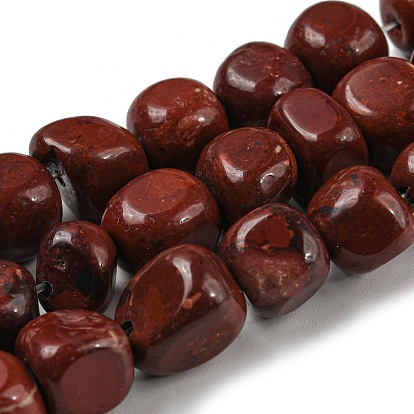 Natural Red Agate Bead Strands, Tumbled Stone, Nuggets